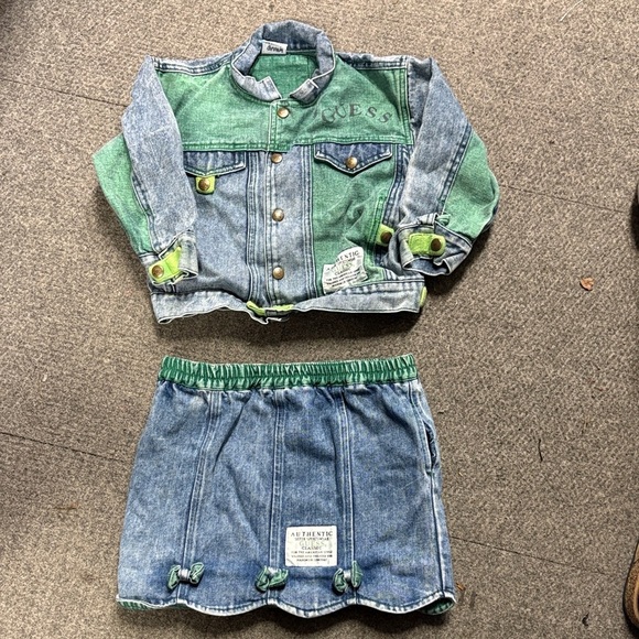 Guess Other - Vintage Guess Kids Denim Jacket and Skirt Set